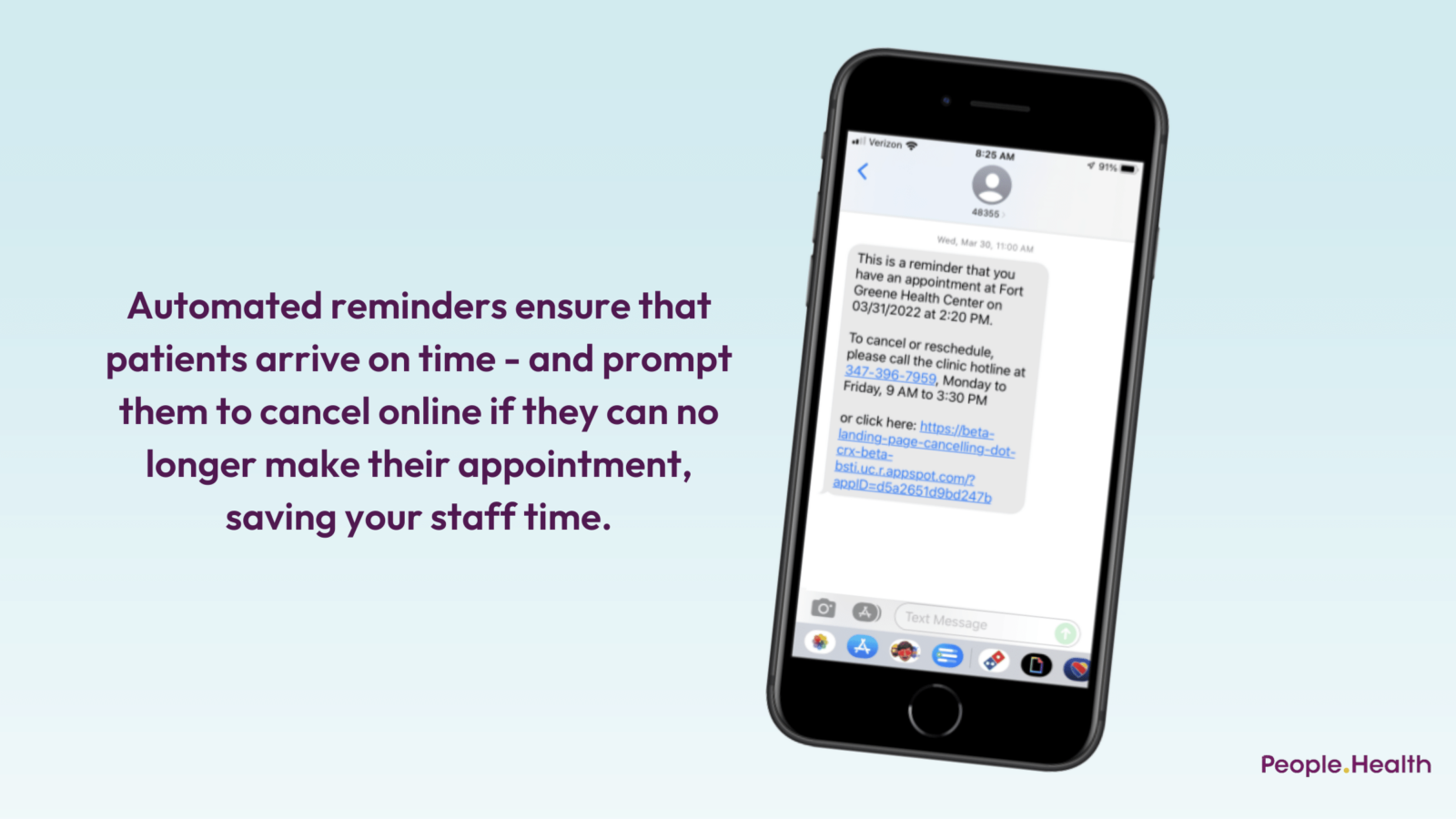 Automated reminders ensure patients arrive on time--and prompt them to cancel if they can't make their appointment, saving your staff time.