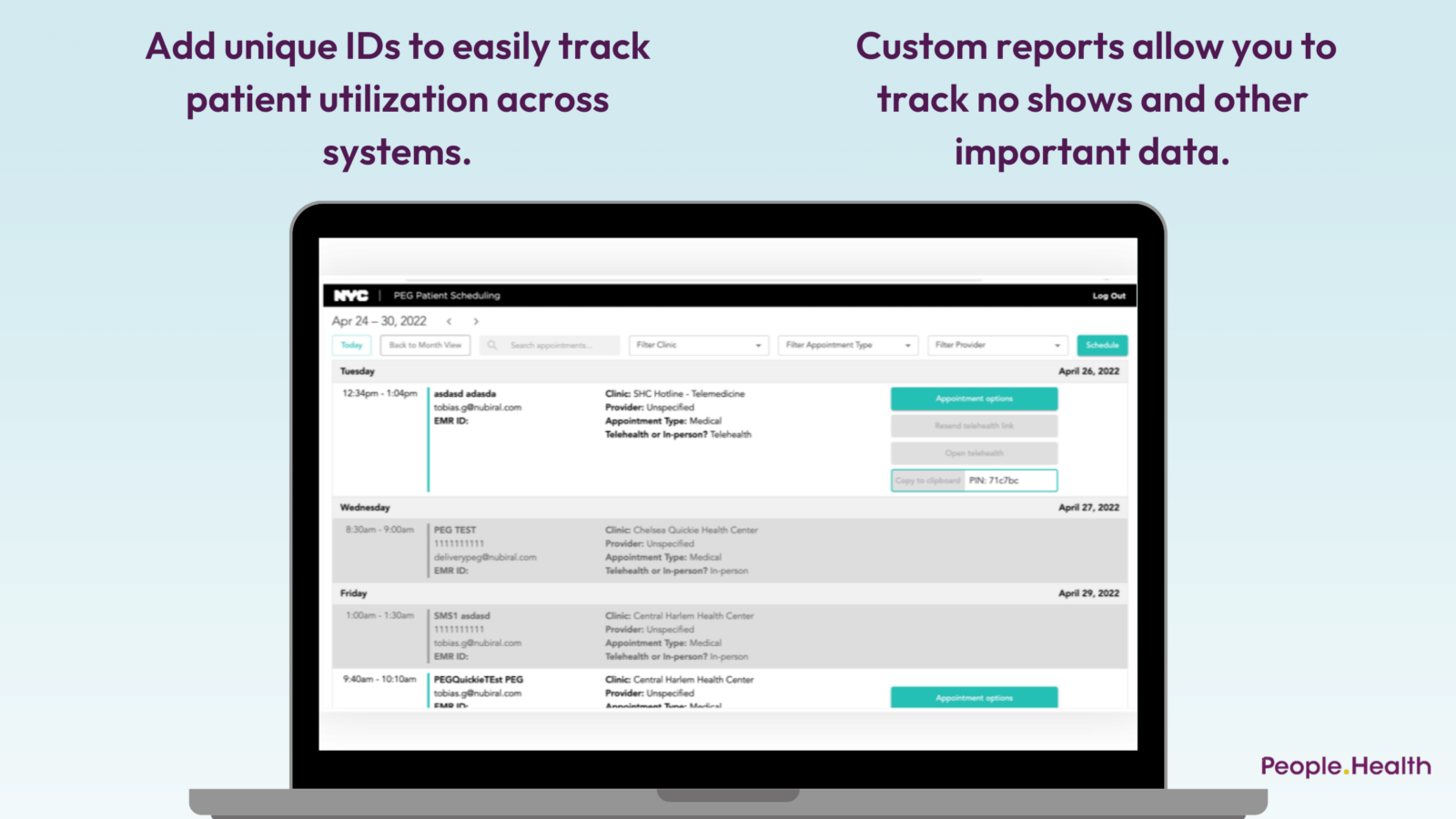 Add unique IDs to easily track patient utilization across systems.