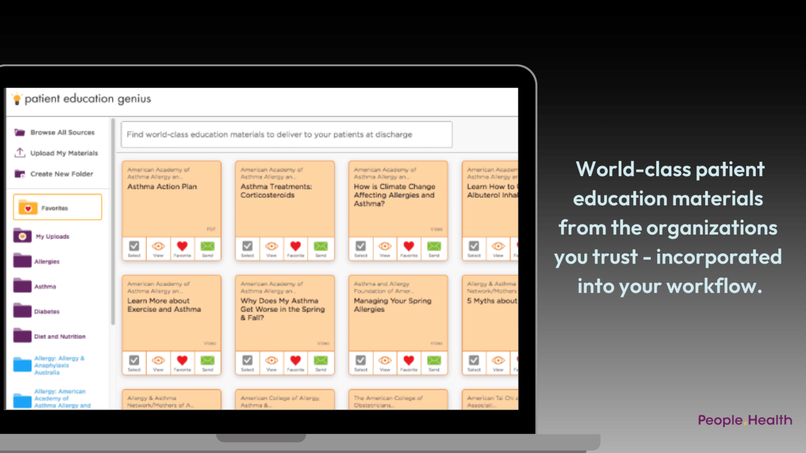 World-class patient education materials from the organizations you trust--incorporated into your workflow.