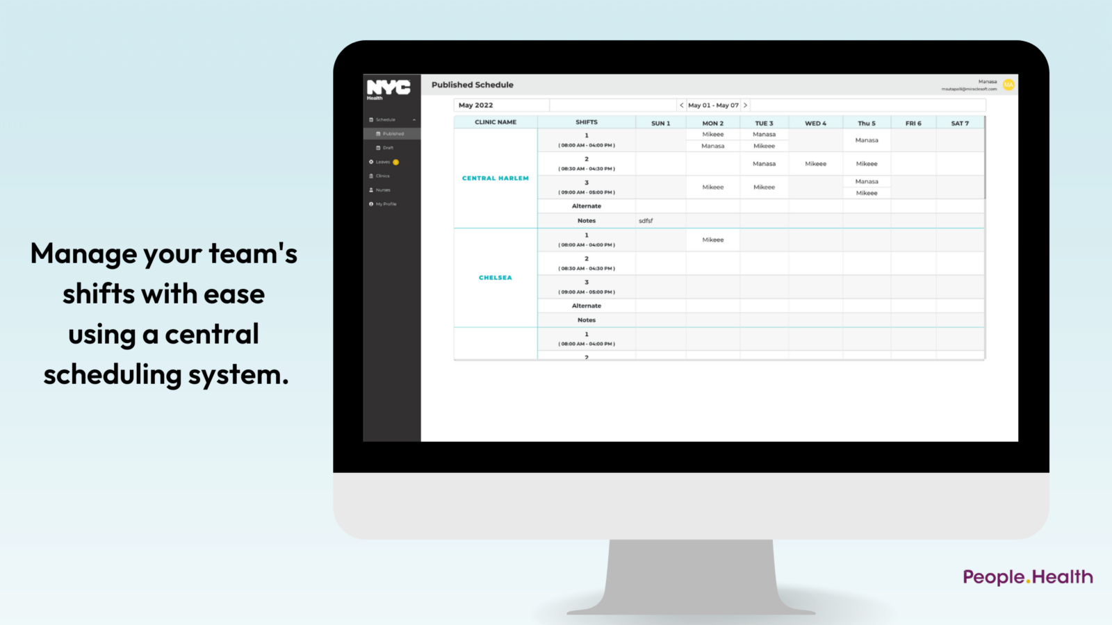 Manage your team's shifts with ease using a central scheduling system.